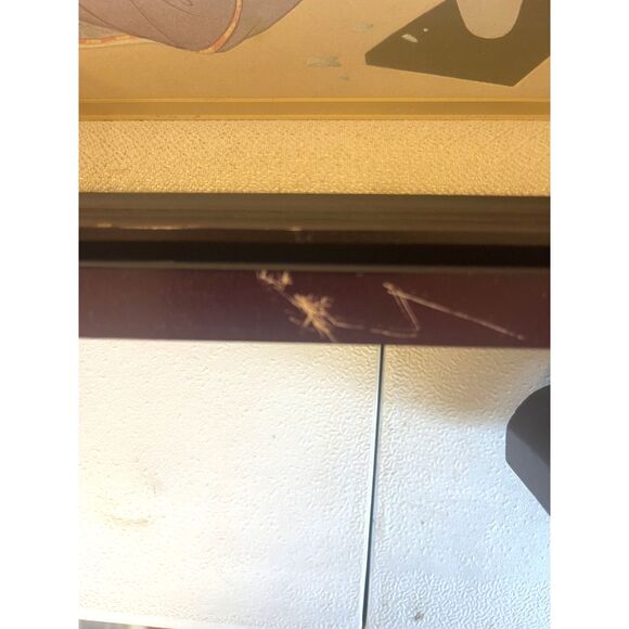 VTG Japanese Wall Decor Art Print Kimono Ikebana Flowers Framed Geisha Sign Seal - Picture 10 of 13